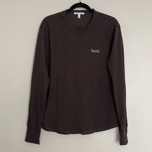 PF Brand Frayed Round-neck Long-sleeve Tee Mens Sz XL